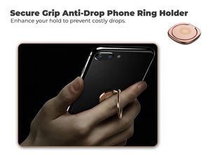 360° Rotating Phone Ring Holder Ultra-Thin Finger Grip & Stand Mount for Mobile Phones (Pink)