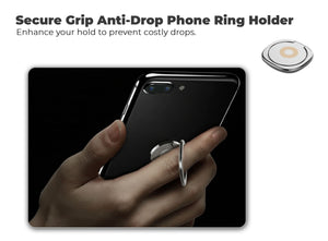 Ultra-Thin 3mm Finger Grip Ring Holder 360° Rotating Stand for Mobile Phones (Silver)