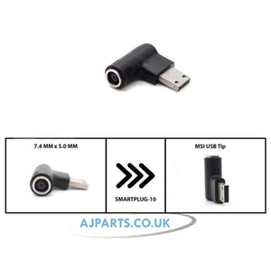 Extension Plug 7.4MM x 5.0MM Female To MSI USB Tip Male for Laptop Adapter