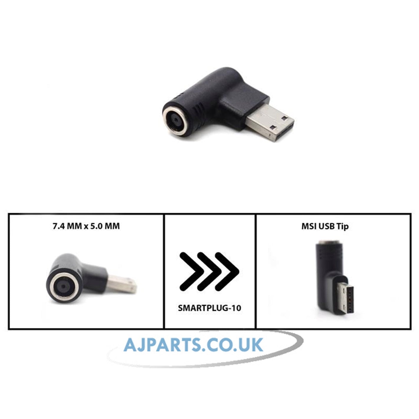 Extension Plug 7.4MM x 5.0MM Female To MSI USB Tip Male for Laptop Adapter