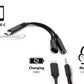 2-in-1 USB-C to 3.5mm Audio & USB-C Charging Adapter Black Cable for Phones, Laptops & Tablets