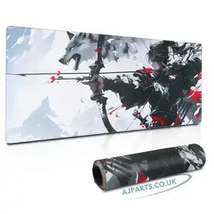 Gaming Mouse Pad Large (800 x 300 x 3 MM) Archer & Wolf Design, Anti-Fray, Non-Slip Base