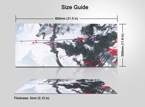 Gaming Mouse Pad Large (800 x 300 x 3 MM) – Archer & Wolf Design, Anti-Fray, Non-Slip Base