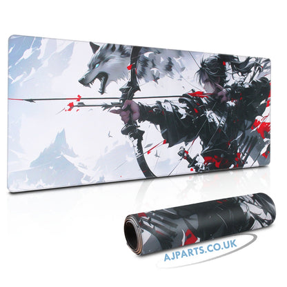 Gaming Mouse Pad Large (800 x 300 x 3 MM) – Archer & Wolf Design, Anti-Fray, Non-Slip Base