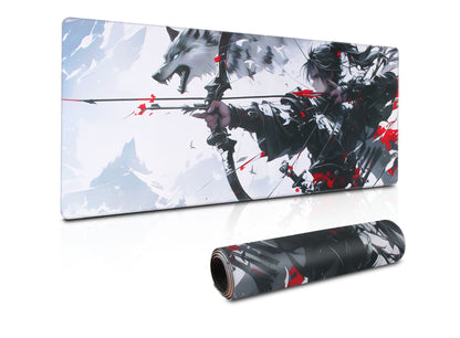 Gaming Mouse Pad Large (800 x 300 x 3 MM) – Archer & Wolf Design, Anti-Fray, Non-Slip Base