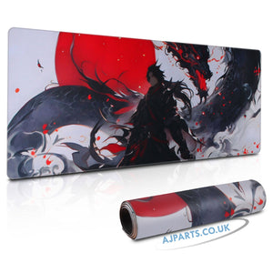 Dragon & Warrior Design Extended Large Gaming Mouse Pad (800×300×3mm), Anti-Fray, Non-Slip