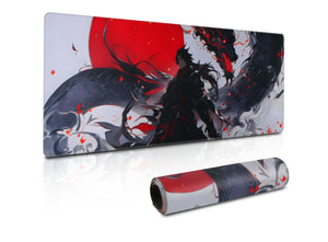 Dragon & Warrior Design Extended Large Gaming Mouse Pad (800×300×3mm), Anti-Fray, Non-Slip