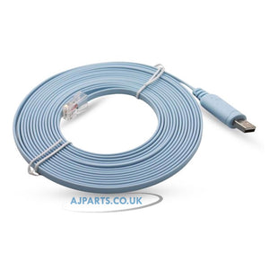 USB-A (USB 2.0) to RJ45 RS-232C Console Cable 5M – Wide Compatibility for Network Devices