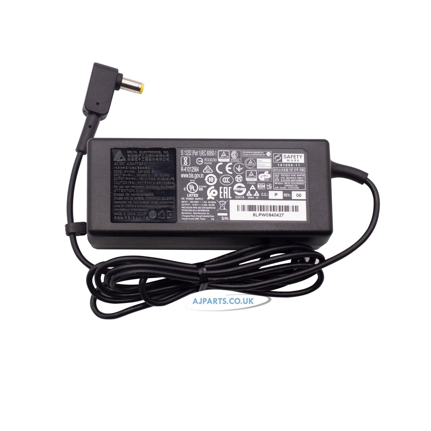 New Replacement For Acer 65W AC Adapter 19.0V-3.42A Laptop Charger PSU With Pin Size 5.5MM X 1.7MM