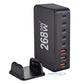 AJP 268W GaN Desktop Charger 8-Port USB-C PD Fast Charging Station Black