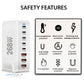AJP 268W GaN Desktop Charger 8-Port USB-C PD Fast Charging Station White