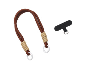 Anti-Theft Phone Wrist Strap Wristband with Anchor Tab & Carabiner – Secure Mobile Holder for Safety (Brown)