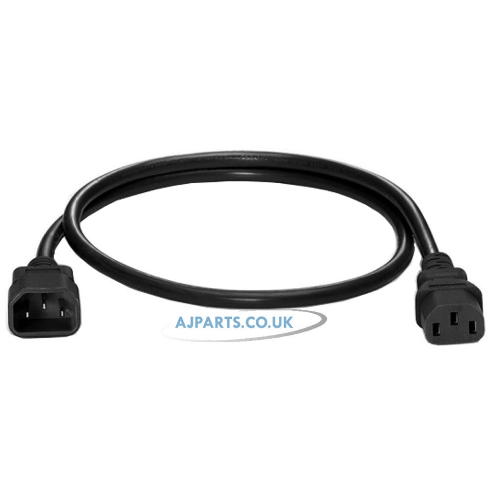 C13 to C14 IEC Cable Extension Adapter Male to Female Kettle Lead Monitor to PC - 1 Meter