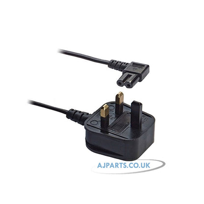 1 Meter UK 3-Pin to Figure 8 (C7) Power Cable Lead Replacement Cord