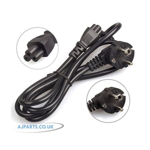 1 Meter EU EURO 3-Pin Clover/Mickey Mouse/C5 Replacement Mains Power Cable/Lead