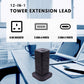 12-IN-1 Tower Extension Lead 8 UK Sockets 4 X USB Ports Extension Cable 2M Black