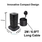 12-IN-1 Tower Extension Lead 8 UK Sockets 4 X USB Ports Extension Cable 2M Black