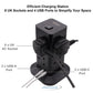12-IN-1 Tower Extension Lead 8 UK Sockets 4 X USB Ports Extension Cable 2M Black