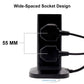 12-IN-1 Tower Extension Lead 8 UK Sockets 4 X USB Ports Extension Cable 2M Black