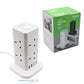 2 Meter Extension Lead with USB Slot Electric 4 Socket Power Cube White - 2 USB-A Ports, 1 Type C Port, 8 UK Sockets