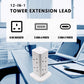 2 Meter Extension Lead with USB Slot Electric 4 Socket Power Cube White - 2 USB-A Ports, 1 Type C Port, 8 UK Sockets