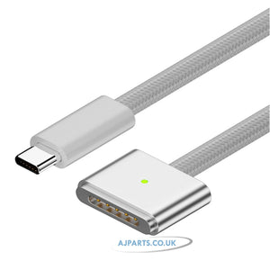 Replacement For Macbook Pro Air (M2, 2022) White USB Type C to Magsafe 3 Magnetic Fast Charging Cable Cord 2M Line