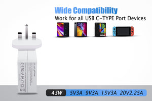 Acer Chromebook 11 C732-C073 45W USB Type-C QC 3.0 PD Wall Fast Charging Replacement Adapter