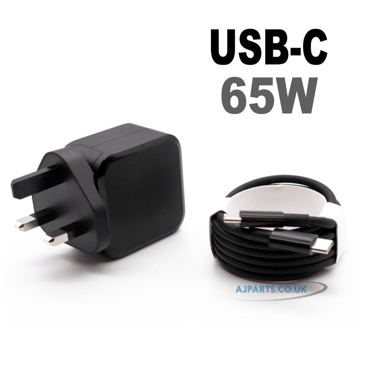 New AJP Brand 65W USB Type-C QC 3.0 PD Fast Charging Wall Charger Adapter Black