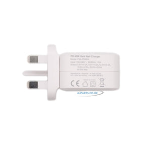 New AJP Brand 65W USB-C Type-C QC 3.0 PD Fast Charging Wall Charger Adapter White