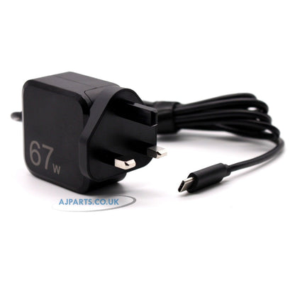 P38AL-67W-UK 67W Fox Type-C QC PD Fast Wall Charger Black AJP Replacement Adapter