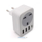 Travel Adapter Socket Plug UK to EU Converter Outlet Connector 3 to 2 Pin