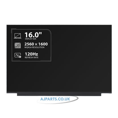 BOE NV160QDM-N40 16.0" IPS WQXGA 2560 x 1600 120Hz Replacement Laptop LCD Screen