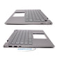 Dell Inspiron 14 5410 2-in-1 Backlit UK Layout Replacement Laptop Palmrest with Keyboard Silver