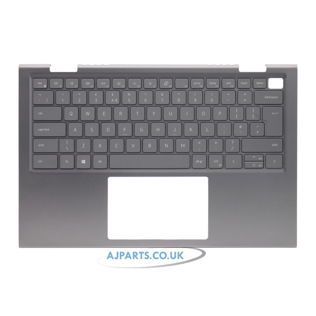 Dell Inspiron 14 5410 2-in-1 Backlit UK Layout Replacement Laptop Palmrest with Keyboard Silver
