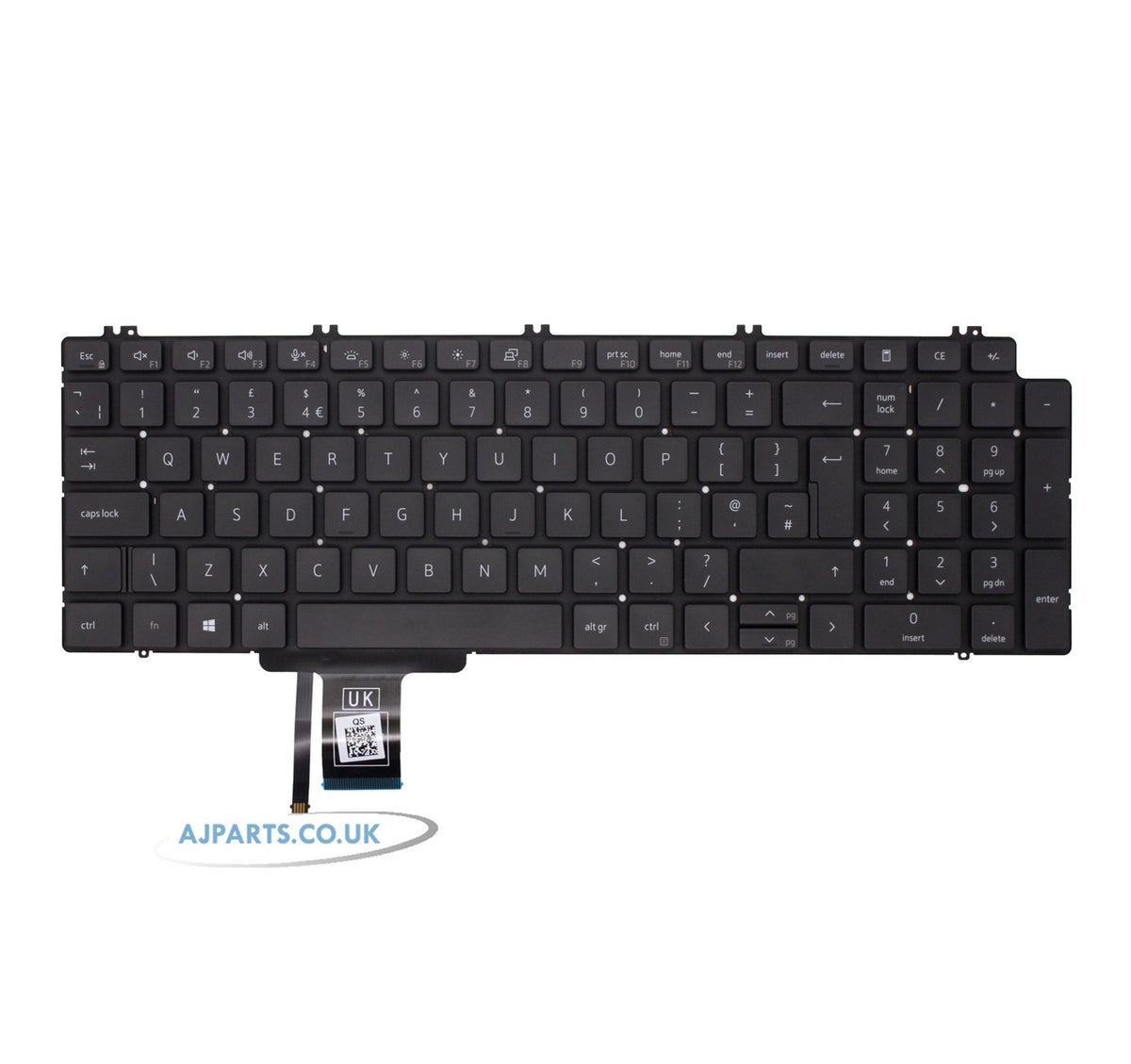 Dell P2K2J 0P2K2J Backlit UK Layout Replacement Laptop Keyboard