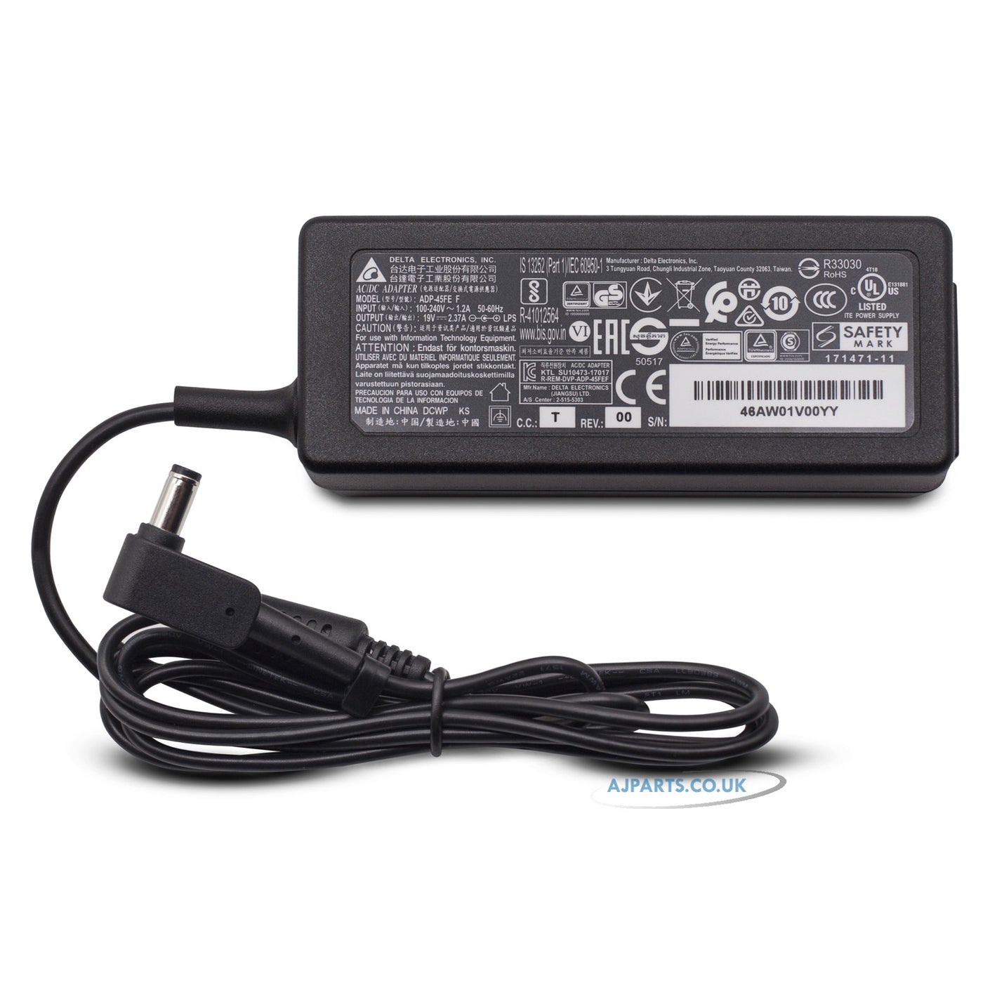 For Delta Brand 19V 2.37A 45W AC Compatible Laptop Adapter 5.5mm X 1.7mm