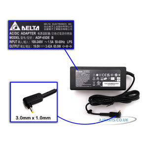 Acer Swift 3 SF314-41-R1TL 65W 3.0mm x 1.0mm Tip Compatible Delta Laptop AC Adapter
