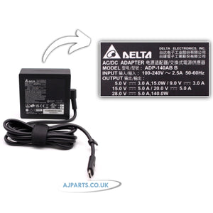 Dell 16 Premium DA16250 140W USB-C Tip Delta Laptop AC Adapter Charger