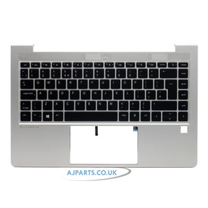 HP Elitebook 640 G9 14.0" UK Layout Backlit Laptop Replacement Palmrest Keyboard Silver with Fingerprint Reader