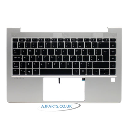 HP Elitebook 645 G9 14.0" UK Layout Backlit Laptop Replacement Palmrest Keyboard Silver with Fingerprint Reader