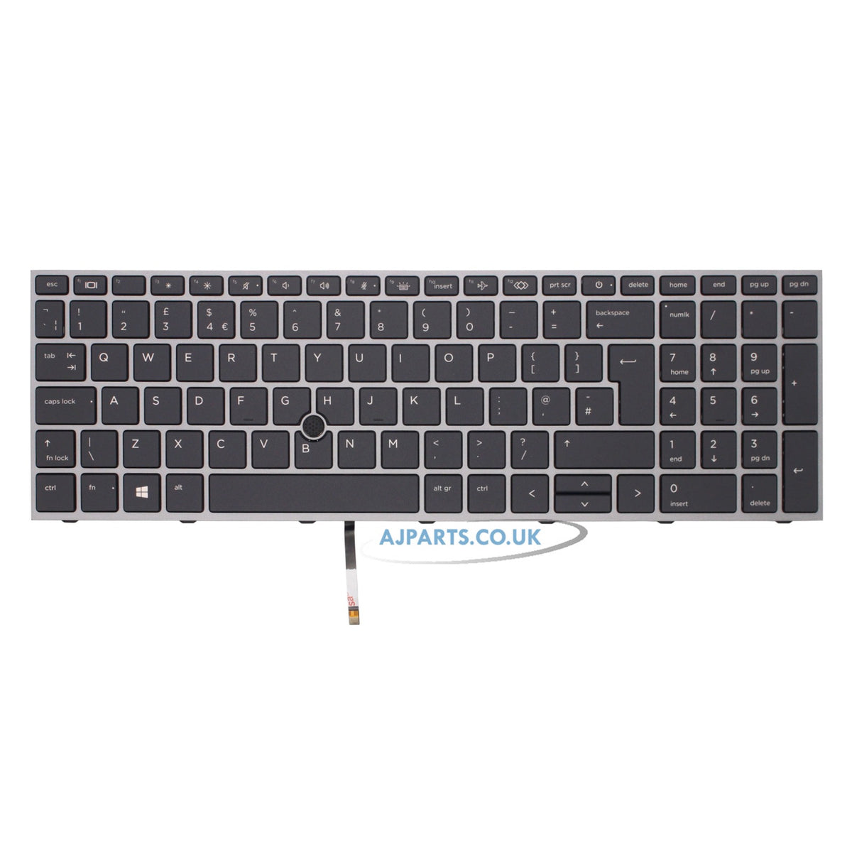 HP SK23011BL-UK 17.3" Backlit UK Layout Replacement Keyboard with Mouse Pointer