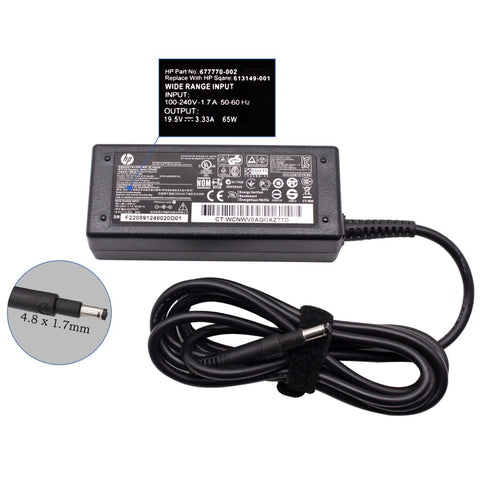 Replacement 65W charger for HP Pro x2 410 G1 G2 / HP Pavilion 14, 4.8mm x 1.7mm