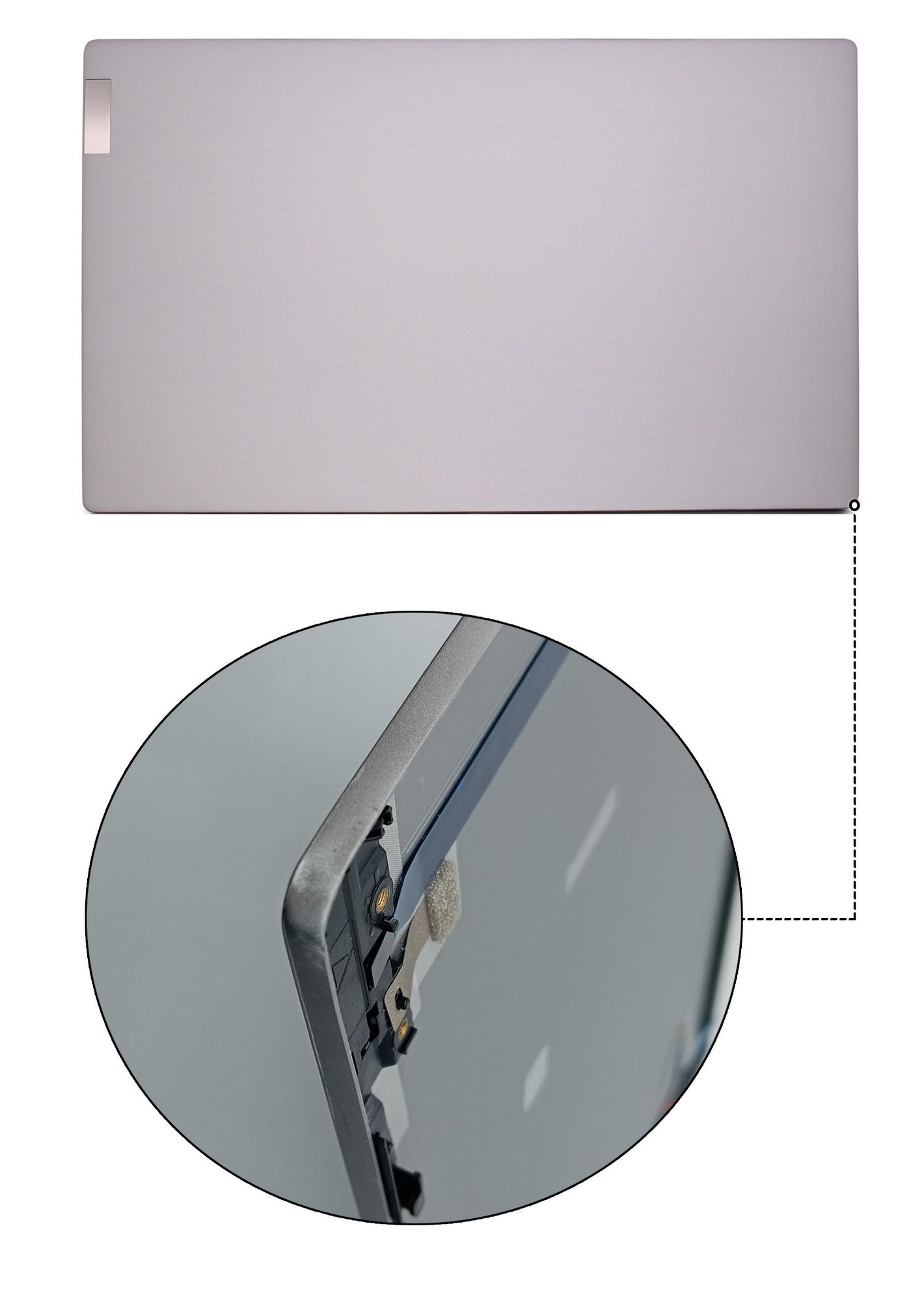 Lenovo IdeaPad 5-15IIL05 5-15ARE05, 5-15ITL05 5-15ALC05 Laptop LCD Back Cover Replacement Top Lid Silver with Antenna Cable
