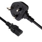 3M 5A UK 3-Pin Plug (M) to IEC C13 (F) Kettle Lead Power Cable Black Mains Power Cord