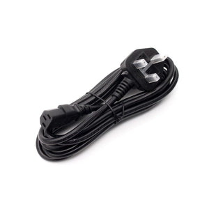 3M 5A UK 3-Pin Plug (M) to IEC C13 (F) Kettle Lead Power Cable Black Mains Power Cord