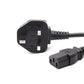 3M 5A UK 3-Pin Plug (M) to IEC C13 (F) Kettle Lead Power Cable Black Mains Power Cord