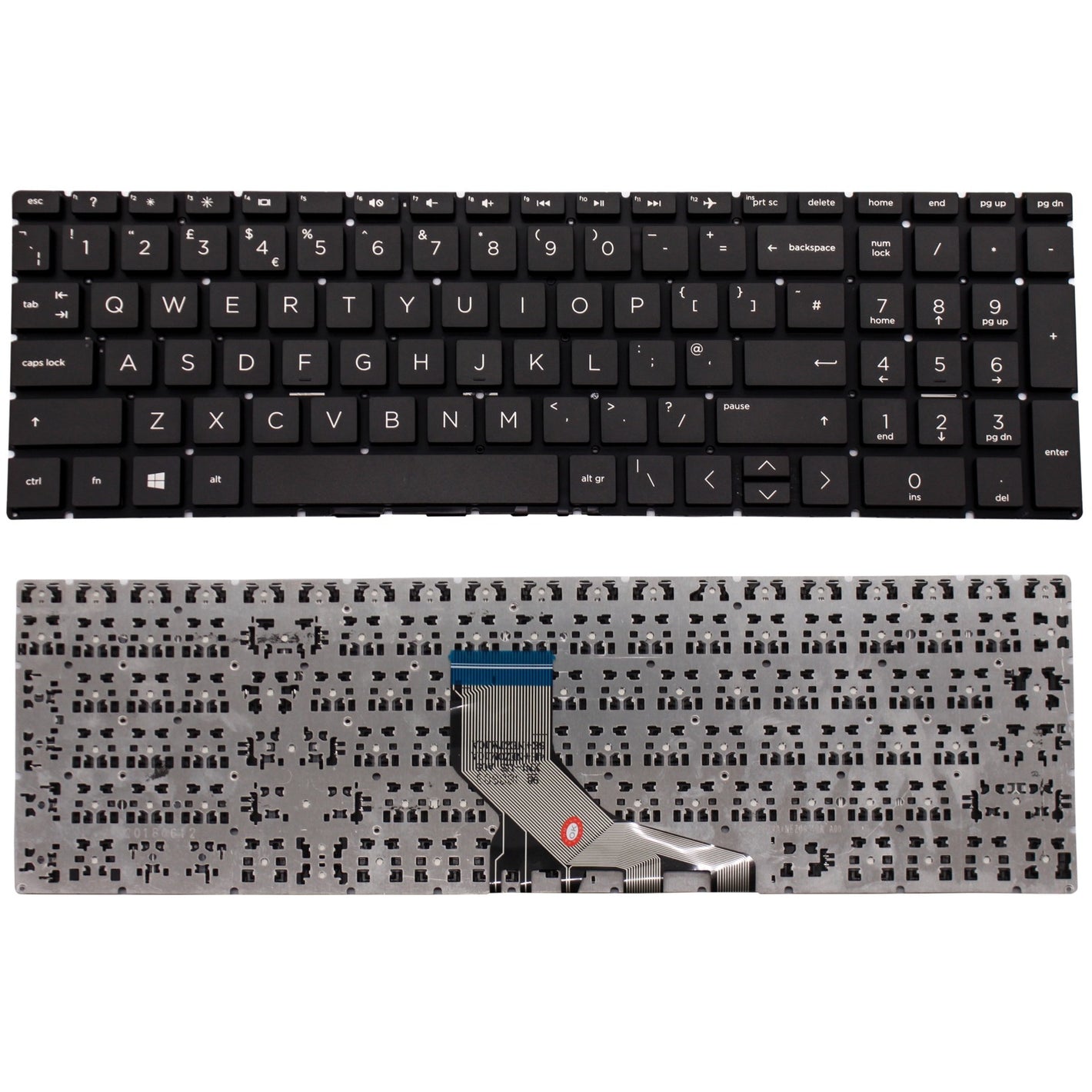 Replacement For HP Pavilion 15-DA 15-DR 250 255 G-7 15-DA0012DX UK Black keyboard Without Frame L20386-001