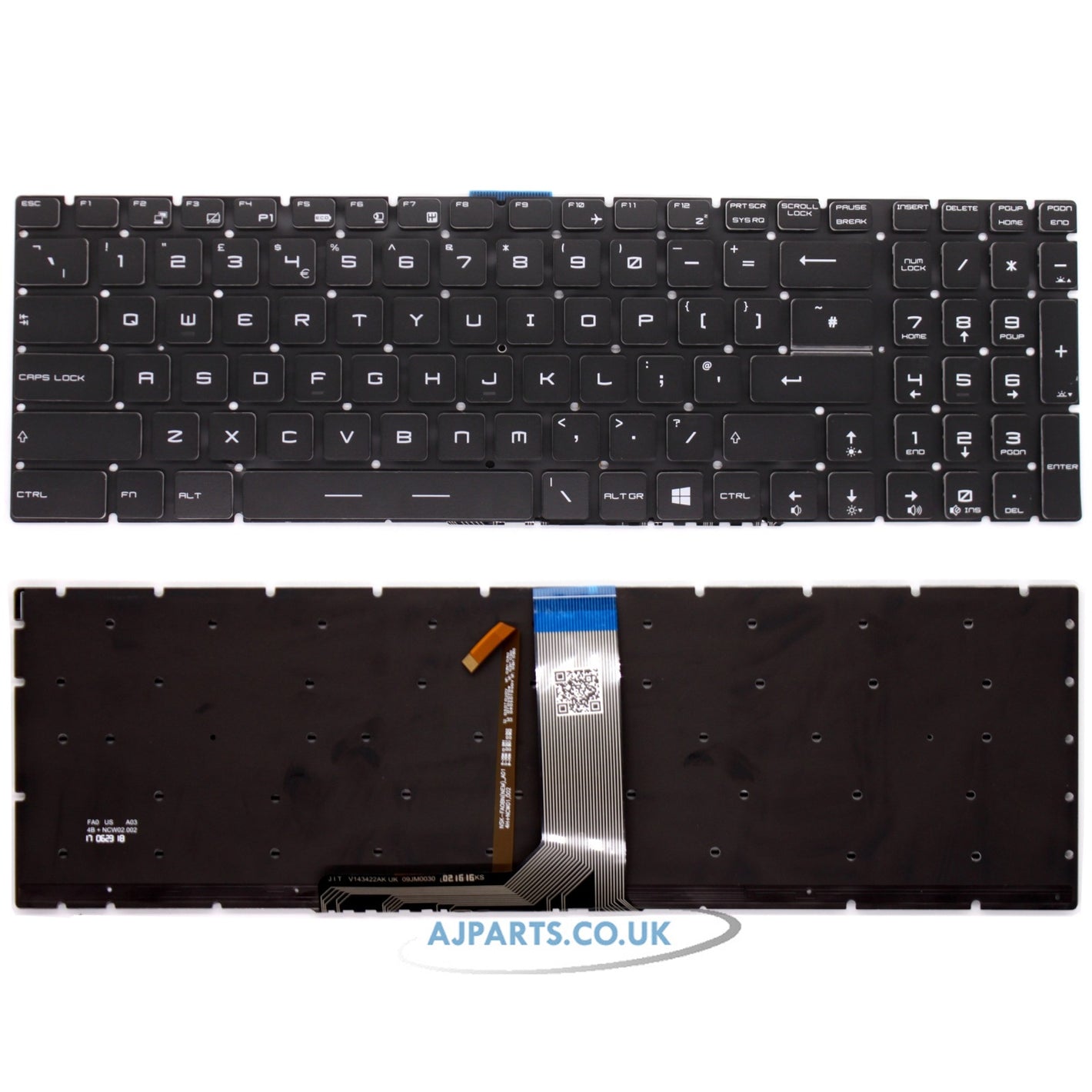 New Replacement For MSI GE72 GS73VR GE62 GP72 GL72 UK Black Backlit Keyboard 9Z.NCXBN.10U