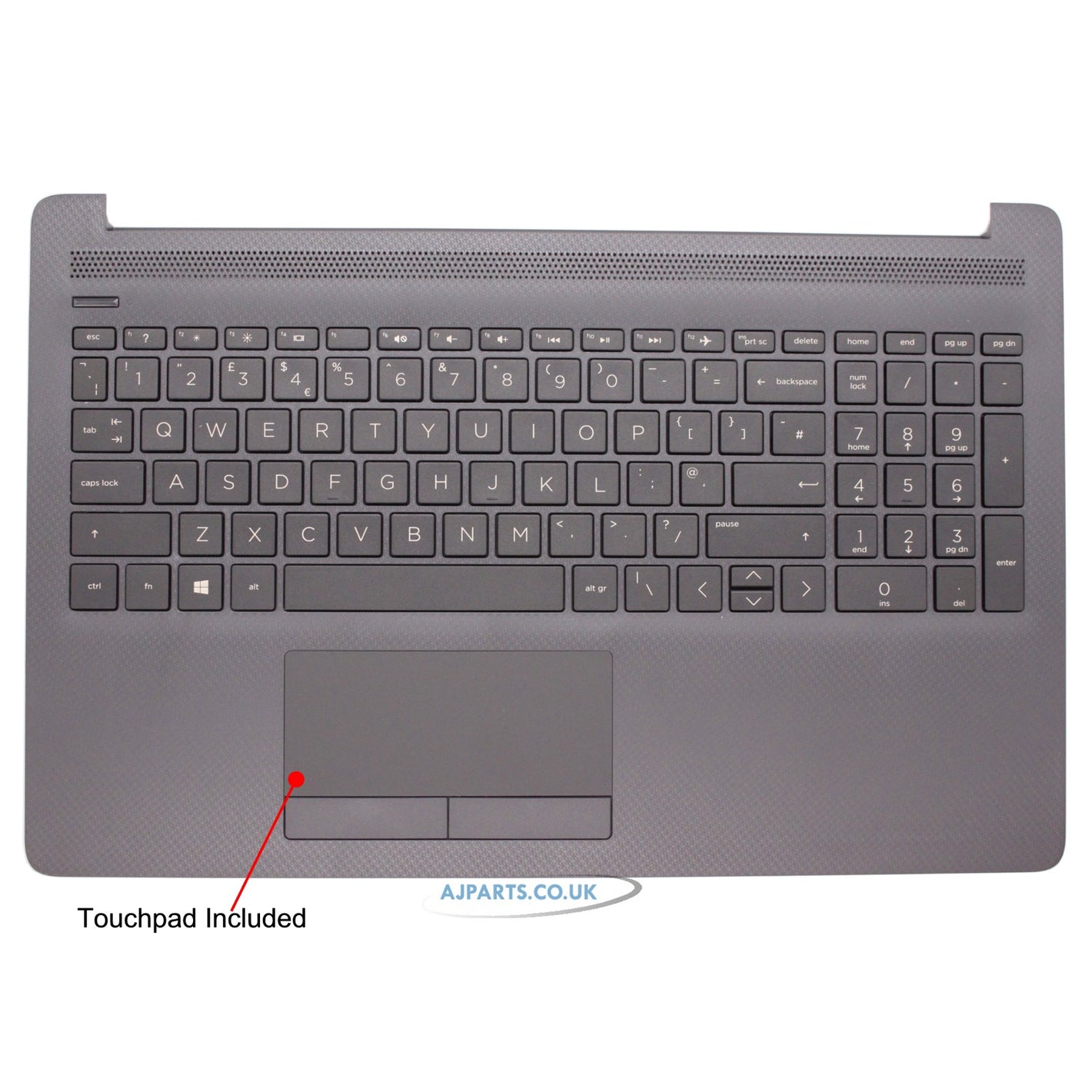 New Replacement For HP 15-DA 15-DA0072NA Palmrest Touchpad Cover UK Keyboard Black Compatible With HP L14606-031