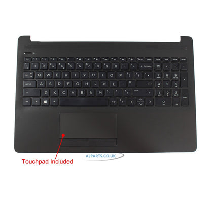 New Replacement For HP 15-DA 15-DB Black Palmrest Touchpad Cover UK Keyboard Glossy